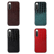 For Sony Xperia 10 IV Crocodile Top Layer Cowhide Leather Phone Case(Black) Eurekaonline