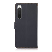 For Sony Xperia 10 IV KHAZNEH Custer Genuine Leather RFID Phone Case(Blue) Eurekaonline