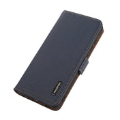 For Sony Xperia 10 IV KHAZNEH Side-Magnetic Litchi Genuine Leather RFID Phone Case(Blue) Eurekaonline