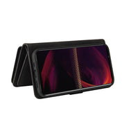 For Sony Xperia 5 III Skin Feel PU + TPU Horizontal Flip Leather Case With Holder & 15 Cards Slot & Wallet & Zipper Pocket & Lanyard(Black) Eurekaonline