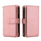 For Sony Xperia 5 III Skin Feel PU + TPU Horizontal Flip Leather Case With Holder & 15 Cards Slot & Wallet & Zipper Pocket & Lanyard(Pink) Eurekaonline