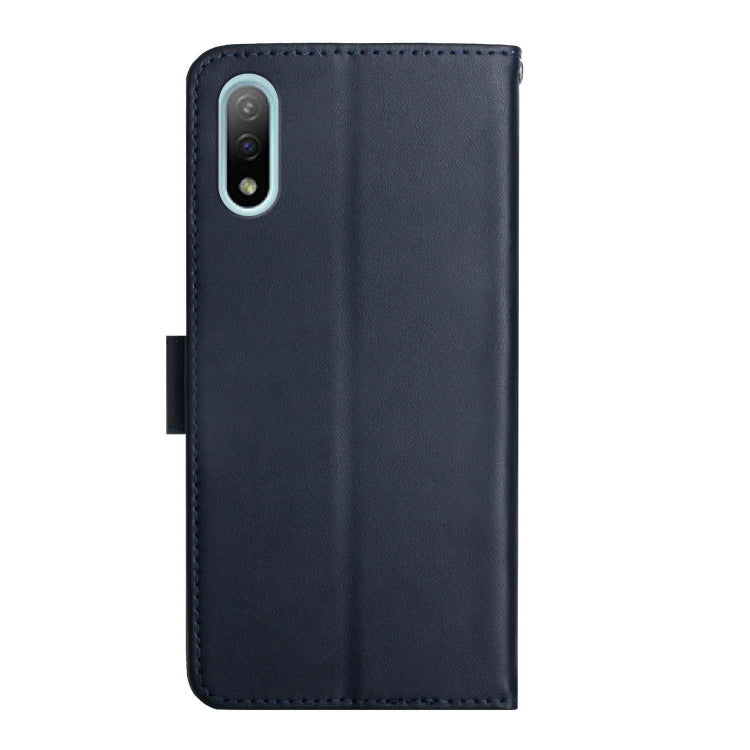 For Sony Xperia Ace II Genuine Leather Fingerprint-proof Flip Phone Case(Blue) Eurekaonline