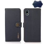 For Sony Xperia Ace III KHAZNEH Custer Genuine Leather RFID Phone Case(Blue) Eurekaonline