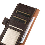 For Sony Xperia Ace III KHAZNEH Side-Magnetic Litchi Genuine Leather RFID Phone Case(Brown) Eurekaonline