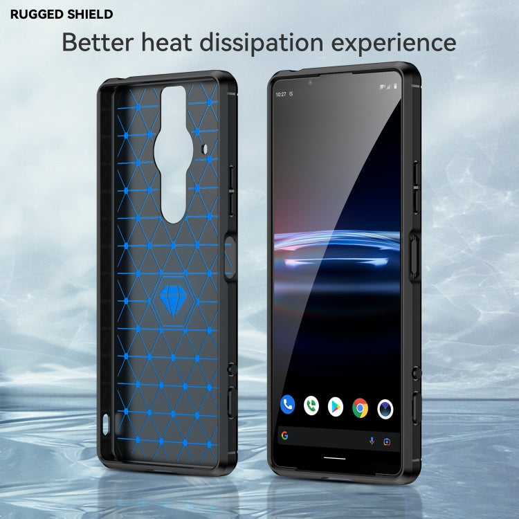 For Sony Xperia Pro-I Brushed Texture Carbon Fiber TPU Phone Case(Black) Eurekaonline