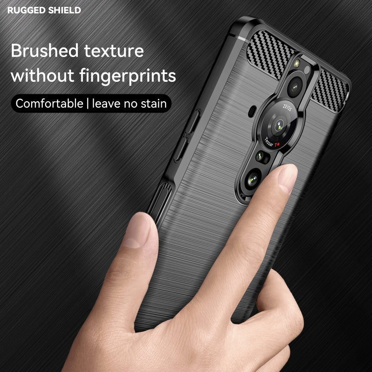 For Sony Xperia Pro-I Brushed Texture Carbon Fiber TPU Phone Case(Black) Eurekaonline