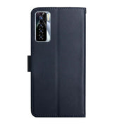 For Tecno Camon 17 Pro Genuine Leather Fingerprint-proof Horizontal Flip Phone Case(Blue) Eurekaonline