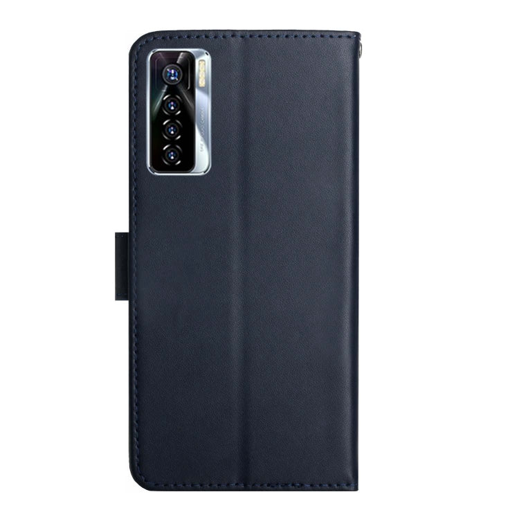 For Tecno Camon 17 Pro Genuine Leather Fingerprint-proof Horizontal Flip Phone Case(Blue) Eurekaonline