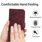 For Tecno Camon 17 Pro Skin Feel Sun Flower Pattern Flip Leather Phone Case with Lanyard(Wine Red) Eurekaonline