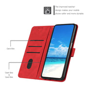 For Tecno Camon 17P/17 Pro Skin Feel Heart Pattern Leather Phone Case With Lanyard(Red) Eurekaonline