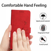 For Tecno Camon 17P/17 Pro Skin Feel Heart Pattern Leather Phone Case With Lanyard(Red) Eurekaonline