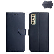 For Tecno Camon 17P Genuine Leather Fingerprint-proof Horizontal Flip Phone Case(Blue) Eurekaonline