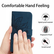 For Tecno Camon 17P Skin Feel Sun Flower Pattern Flip Leather Phone Case with Lanyard(Inky Blue) Eurekaonline
