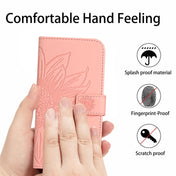 For Tecno Camon 18 / 18 P Skin Feel Sun Flower Pattern Flip Leather Phone Case with Lanyard(Pink) Eurekaonline