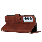For Tecno Camon 18 Premier Skin Feel Heart Pattern Leather Phone Case With Lanyard(Brown) Eurekaonline