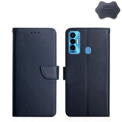 For Tecno Camon 18i Genuine Leather Fingerprint-proof Horizontal Flip Phone Case(Blue) Eurekaonline