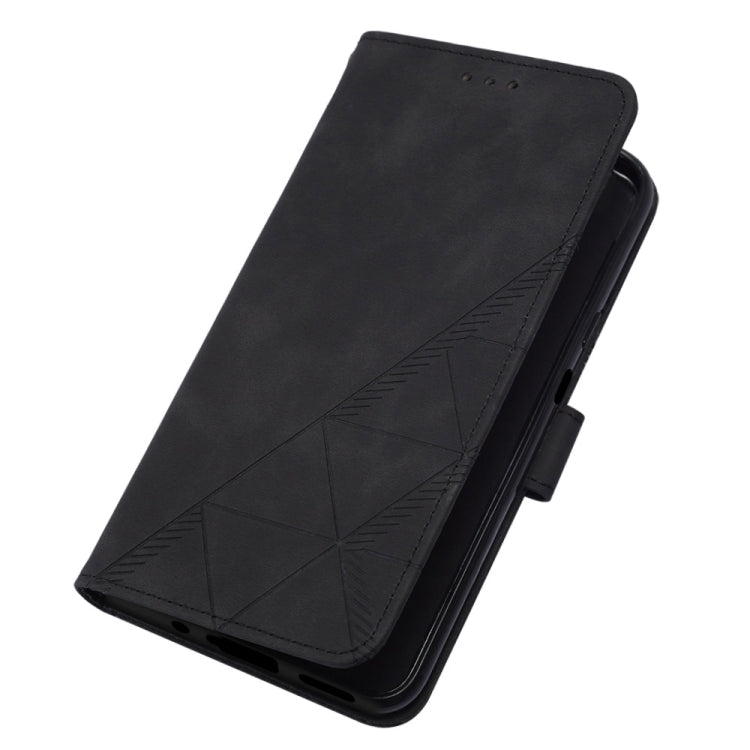 For Tecno Camon 19 Crossbody 3D Embossed Flip Leather Phone Case(Black) Eurekaonline