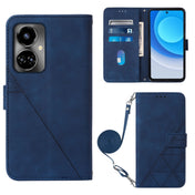For Tecno Camon 19 Crossbody 3D Embossed Flip Leather Phone Case(Blue) Eurekaonline