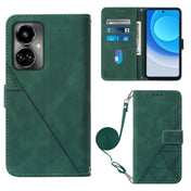 For Tecno Camon 19 Crossbody 3D Embossed Flip Leather Phone Case(Dark Green) Eurekaonline