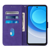 For Tecno Camon 19 Crossbody 3D Embossed Flip Leather Phone Case(Purple) Eurekaonline