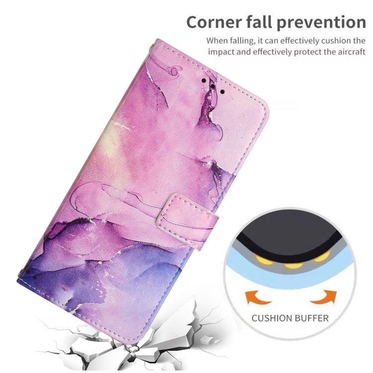 For Tecno Camon 19 Pro 5G Crossbody Painted Marble Pattern Leather Phone Case(Purple) Eurekaonline