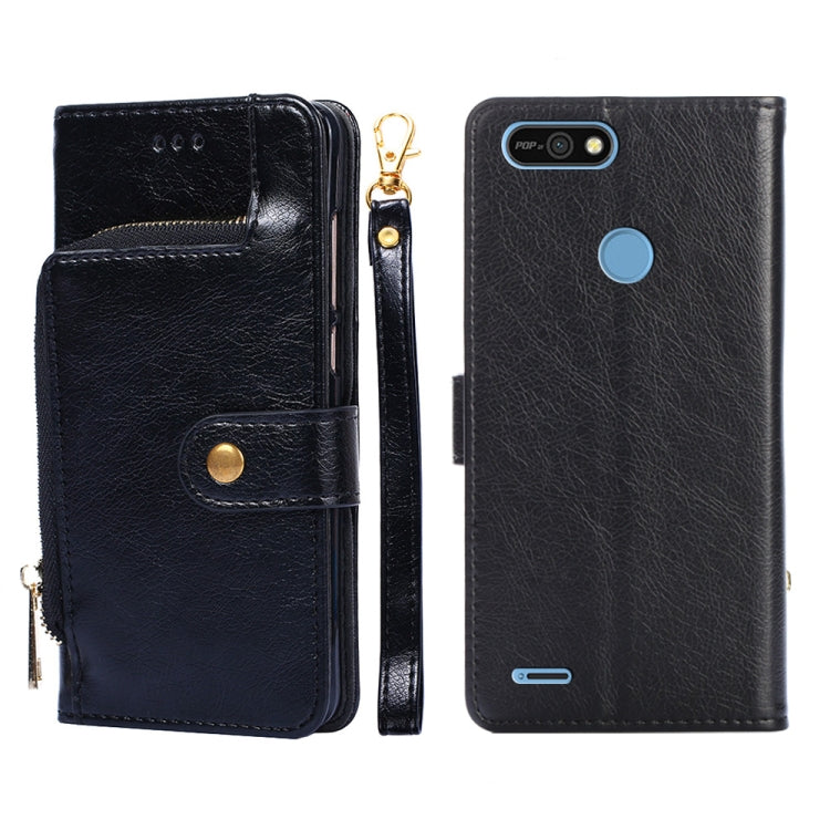 For Tecno Pop 2/Pop 2 F/Pop 2 Pro/Pop 2 Power/Itel P13/B1F Zipper Bag Leather Phone Case(Black) Eurekaonline
