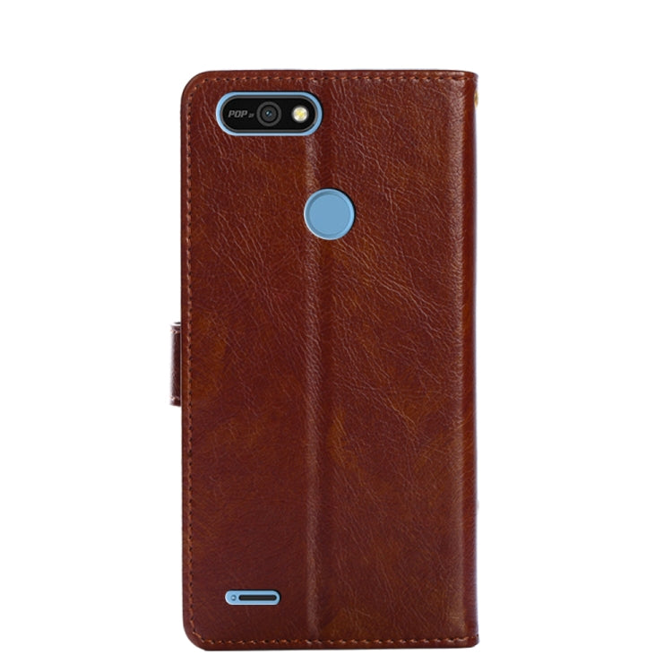 For Tecno Pop 2/Pop 2 F/Pop 2 Pro/Pop 2 Power/Itel P13/B1F Zipper Bag Leather Phone Case(Brown) Eurekaonline