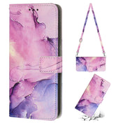 For Tecno Pova 2 Crossbody Painted Marble Pattern Leather Phone Case(Purple) Eurekaonline