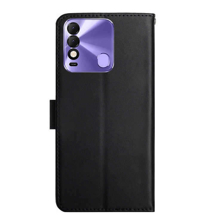 For Tecno Spark 8 Genuine Leather Fingerprint-proof Horizontal Flip Phone Case(Black) Eurekaonline