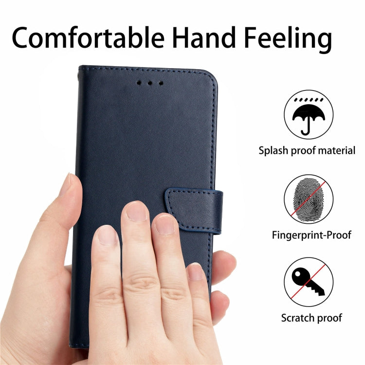 For Tecno Spark 8 Genuine Leather Fingerprint-proof Horizontal Flip Phone Case(Blue) Eurekaonline