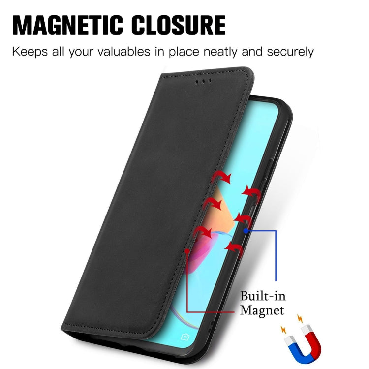 For Tecno Spark 8P Retro Skin Feel Magnetic Leather Phone Case(Black) Eurekaonline