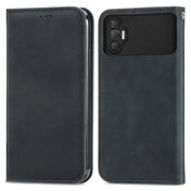 For Tecno Spark 8P Retro Skin Feel Magnetic Leather Phone Case(Black) Eurekaonline