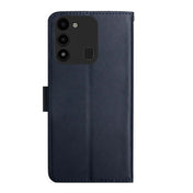For Tecno Spark Go 2022 Genuine Leather Fingerprint-proof Horizontal Flip Phone Case(Blue) Eurekaonline