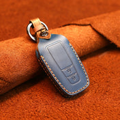For Toyota Car Cowhide Leather Key Protective Cover Key Case, Two Keys Version (Blue) Eurekaonline