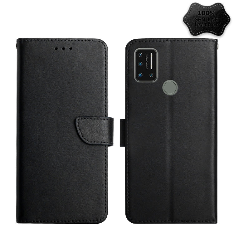 For UMIDIGI A7 Genuine Leather Fingerprint-proof Flip Phone Case(Black) Eurekaonline