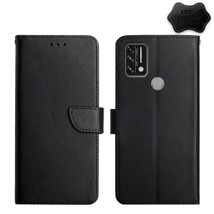 For UMIDIGI A9 Genuine Leather Fingerprint-proof Flip Phone Case(Black) Eurekaonline