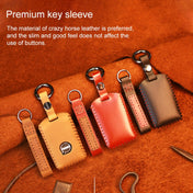 For Volvo Single Slit Style Car Cowhide Leather Key Protective Cover Key Case (Brown) Eurekaonline