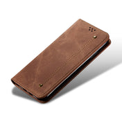 For Xiaomi 12/12S Denim Texture Casual Style Leather Phone Case(Brown) Eurekaonline