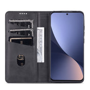 For Xiaomi 12 / 12X AZNS Magnetic Calf Texture Flip Leather Phone Case(Black) Eurekaonline