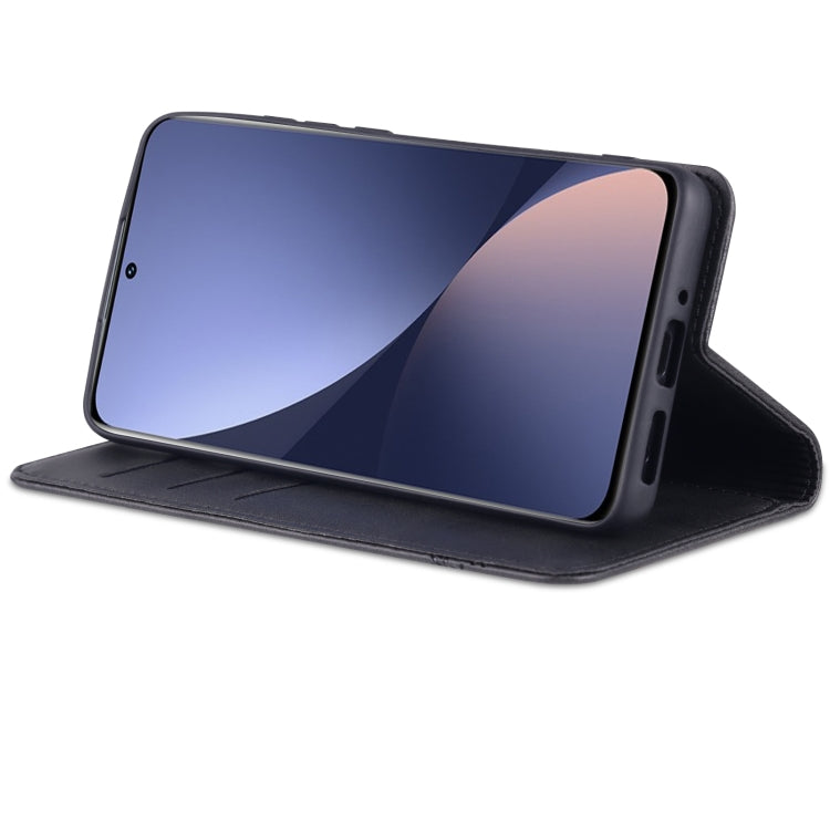 For Xiaomi 12 / 12X AZNS Magnetic Calf Texture Flip Leather Phone Case(Black) Eurekaonline