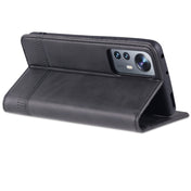 For Xiaomi 12 / 12X AZNS Magnetic Calf Texture Flip Leather Phone Case(Black) Eurekaonline