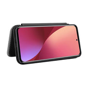 For Xiaomi 12 5G Carbon Fiber Texture Horizontal Flip PU Phone Case(Black) Eurekaonline