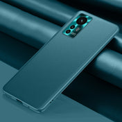 For Xiaomi 12 5G Plain Skin Leather Phone Case(Cyan) Eurekaonline