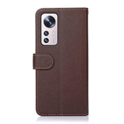 For Xiaomi 12 KHAZNEH Litchi Texture Leather RFID Phone Case(Brown) Eurekaonline