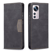 For Xiaomi 12 Magnetic Splicing Leather Phone Case(Black) Eurekaonline