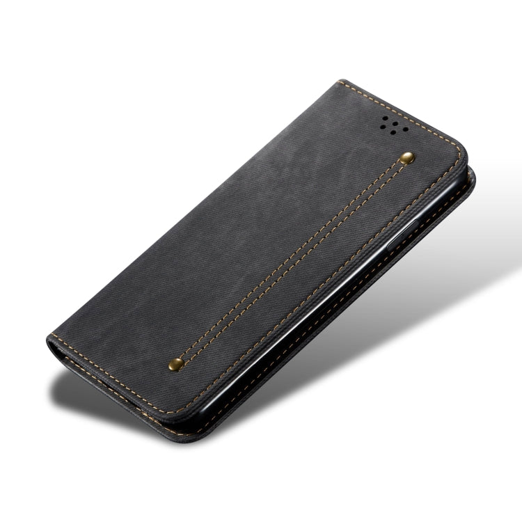 For Xiaomi 12 Pro/12S Pro Denim Texture Casual Style Leather Phone Case(Black) Eurekaonline
