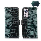 For Xiaomi 12 Pro Crocodile Top Layer Cowhide Leather Phone Case(Green) Eurekaonline