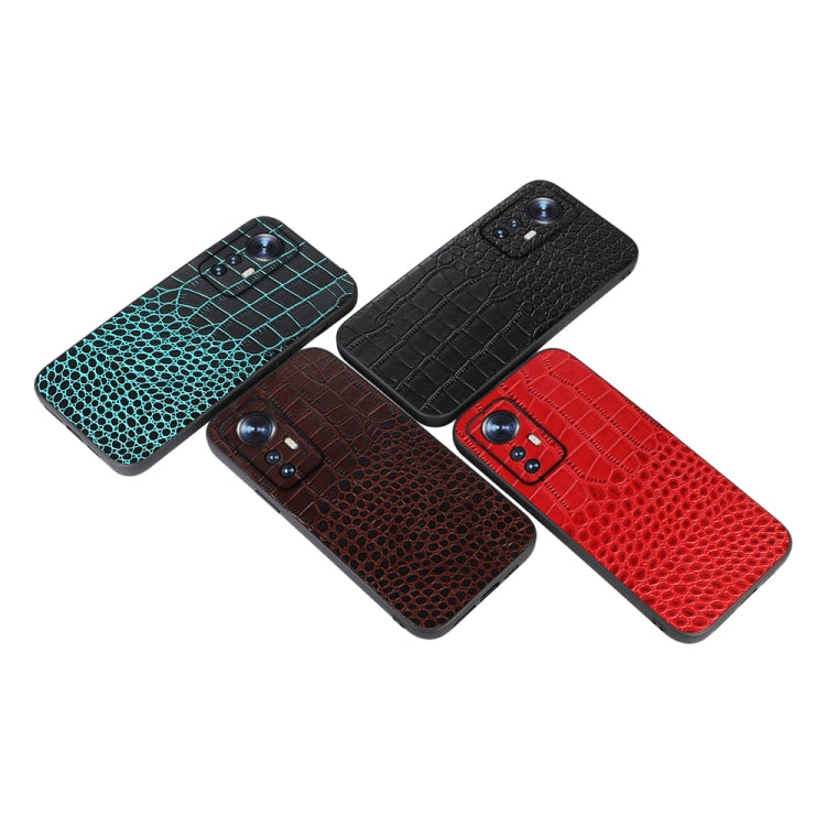 For Xiaomi 12 Pro Crocodile Top Layer Cowhide Leather Phone Case(Red) Eurekaonline