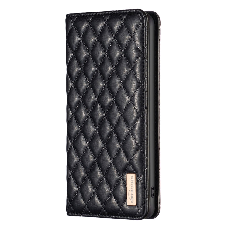 For Xiaomi 12 Pro Diamond Lattice Magnetic Leather Flip Phone Case(Black) Eurekaonline