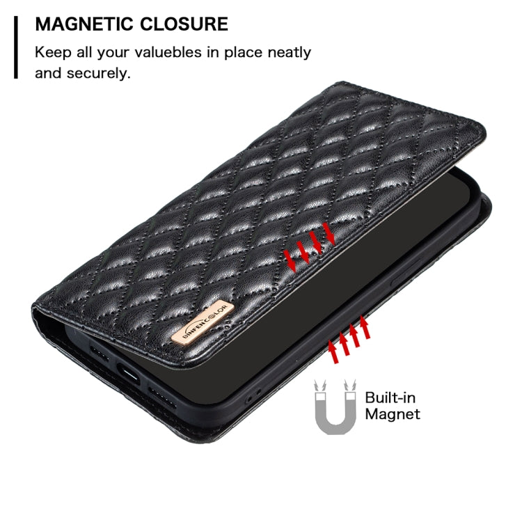 For Xiaomi 12 Pro Diamond Lattice Magnetic Leather Flip Phone Case(Black) Eurekaonline